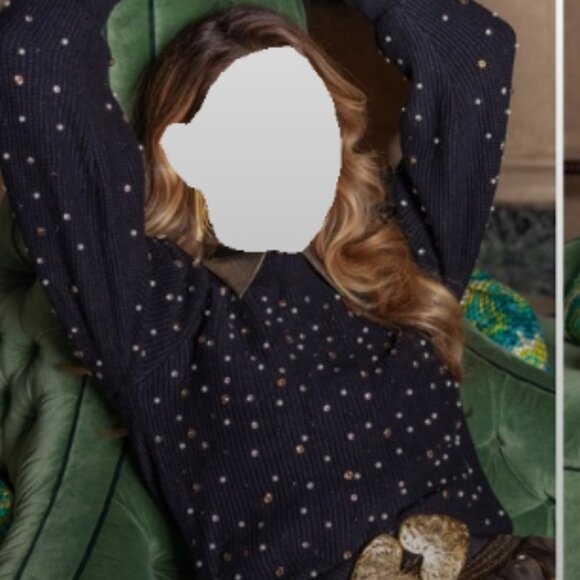 ALLISON new york Rhinestone Charlotte Sweater Black size S - Picture 2 of 7